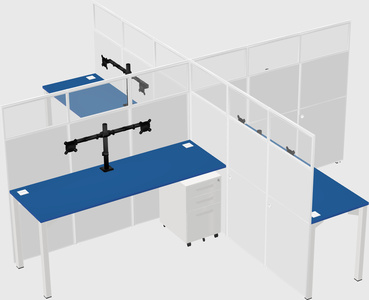 Quad office cubicles