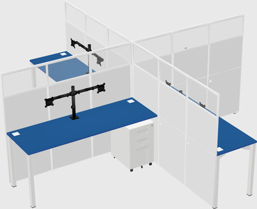 Quad office cubicles