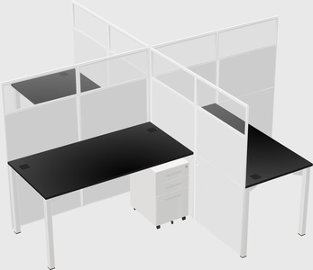 Quad office cubicles