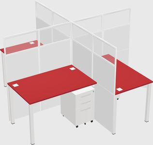 Quad office cubicles