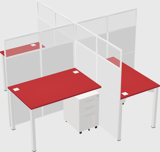 Quad office cubicles