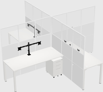 Quad office cubicles