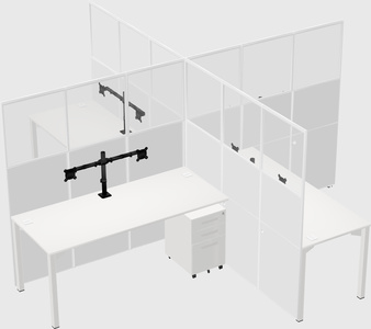 Quad office cubicles