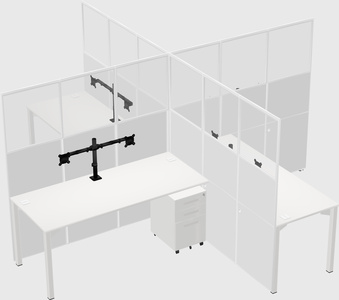 Quad office cubicles