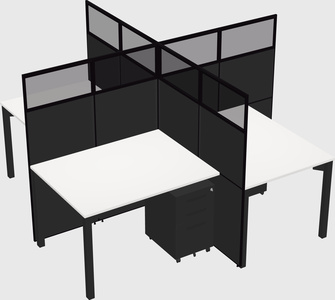 Quad office cubicles