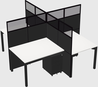 Quad office cubicles