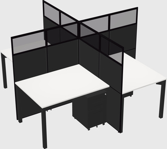 Quad office cubicles