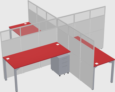 Quad office cubicles