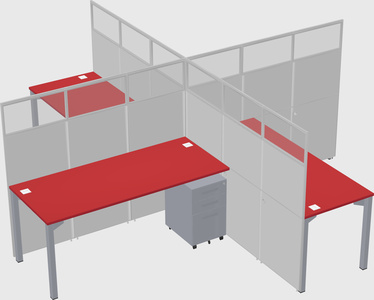Quad office cubicles