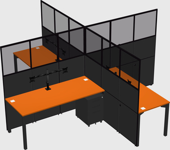 Quad office cubicles