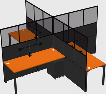 Quad office cubicles