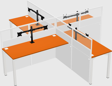 Quad office cubicles