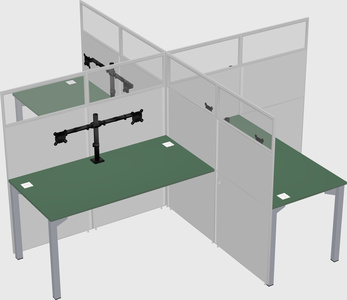 Quad office cubicles