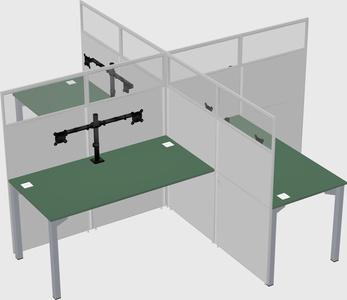 Quad office cubicles