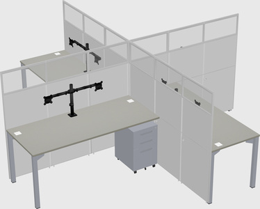 Quad office cubicles