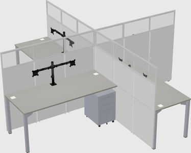 Quad office cubicles