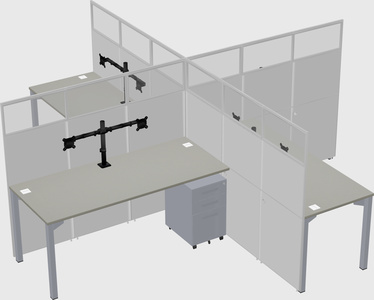 Quad office cubicles