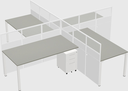 Quad office cubicles