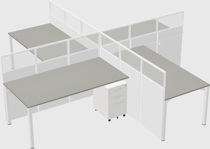 Quad office cubicles