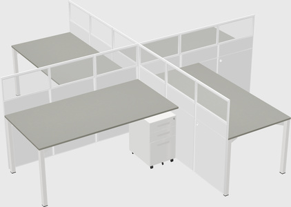 Quad office cubicles