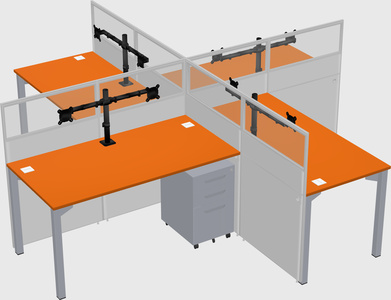 Quad office cubicles