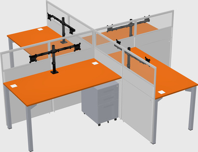 Quad office cubicles