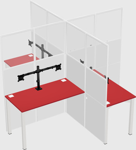 Quad office cubicles