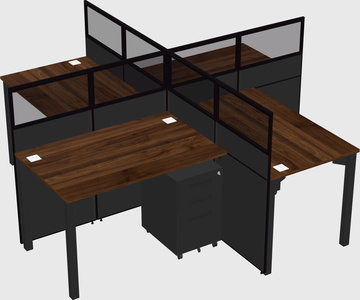 Quad office cubicles