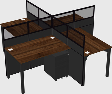 Quad office cubicles