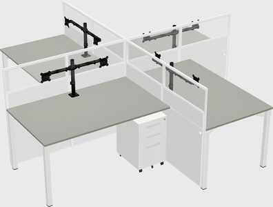 Quad office cubicles