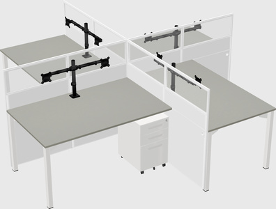 Quad office cubicles