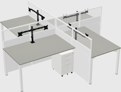Quad office cubicles