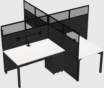 Bureaux à quatre cabines