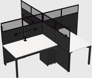 Bureaux à quatre cabines
