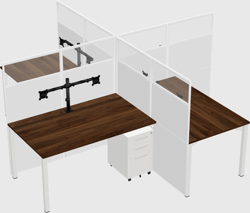 Quad office cubicles