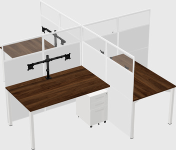 Quad office cubicles