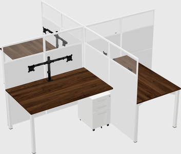 Quad office cubicles