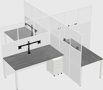 Quad office cubicles
