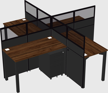 Quad office cubicles