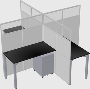 Quad office cubicles