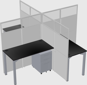 Quad office cubicles