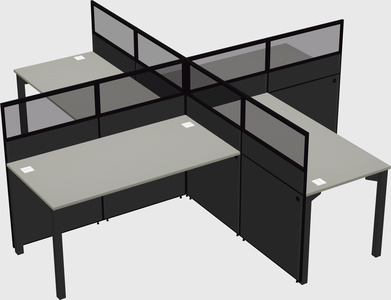 Quad office cubicles