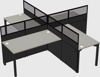 Quad office cubicles