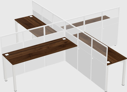 Quad office cubicles