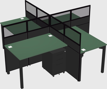 Quad office cubicles