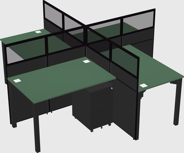 Quad office cubicles