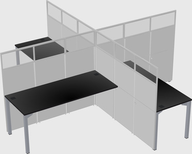 Quad office cubicles