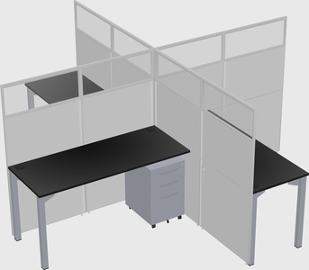 Quad office cubicles