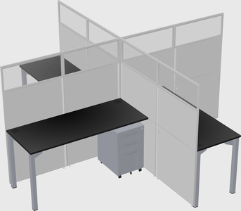 Quad office cubicles
