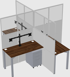 Quad office cubicles